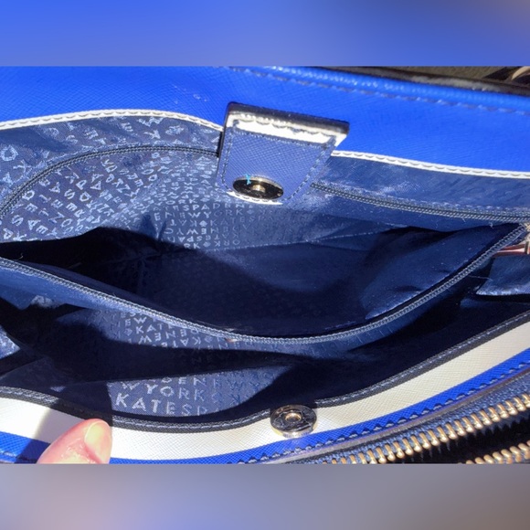 Kate Spade New York Striped Crossbody Satchel Tote Bag - Red White & Blue - Picture 13 of 15